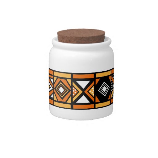 African pattern jar candy dishes