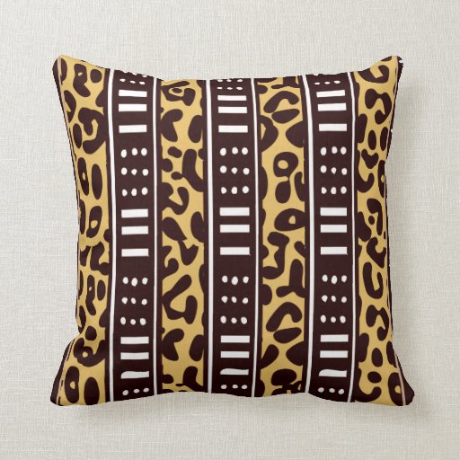 African Pattern Mix Throw Pillow Zazzle