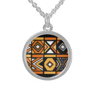 African pattern necklace pendant