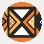 African pattern round sticker