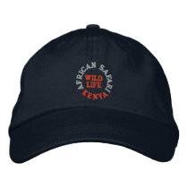 AFRICAN SAFARI, KENYA embroidered hats by amioki AFRICAN SAFARI, KENYA embroidered hats