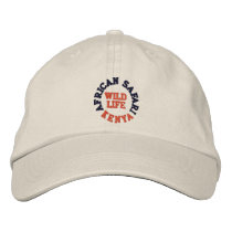 AFRICAN SAFARI, KENYA embroidered hats by amioki AFRICAN SAFARI, KENYA embroidered hats