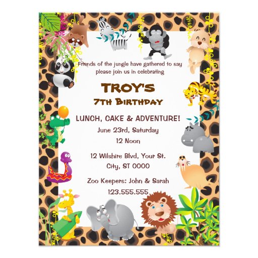African Safari Kid's Birthday Party Invitation