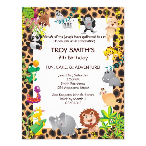 African Safari Kid's Birthday Party Invitation