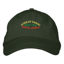 AFRICAN SAFARI, SOUTH AFRICA embroidered hats by amioki AFRICAN SAFARI, SOUTH AFRICA embroidered hats