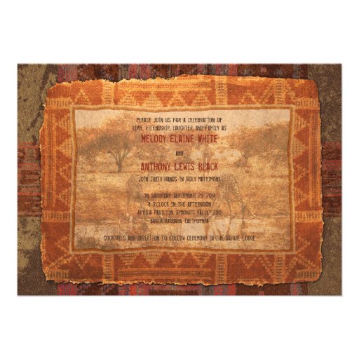 African Safari Wedding Invitation