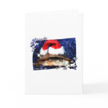 African sideneck turtle wearing santa hat greeting card