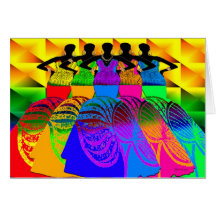 African Style Dream Girls Greeting Cards