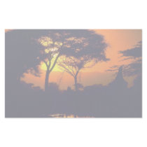 African sunset, Arusha National Park, Tanzania Customized Stationery