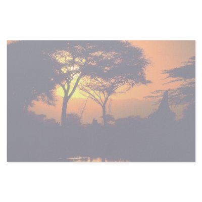 African sunset, Arusha National Park, Tanzania Customized Stationery by beautifulclicks
