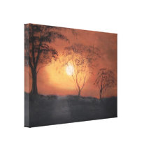 African sunset gallery wrapped canvas