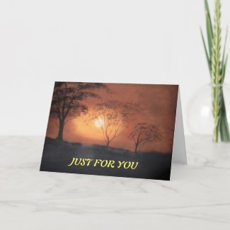 African Sunset Greeting Card