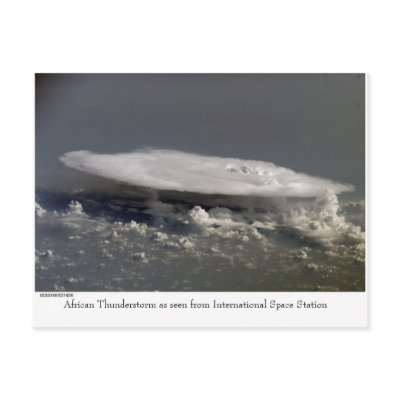 African Thunderstorm as seen from ISS Post Card by evelynrapp