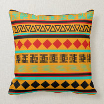 African tribal adinkra pattern by Femi9 Designs Pillow