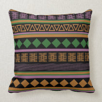 African tribal adinkra pattern by Femi9 Designs Pillow