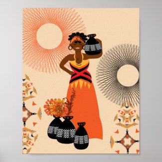 African Tribal Woman Print