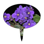 African violet oval cake topper
