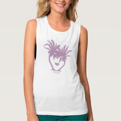 African Violet Palm Tree Beach Wedding T-SHIRT