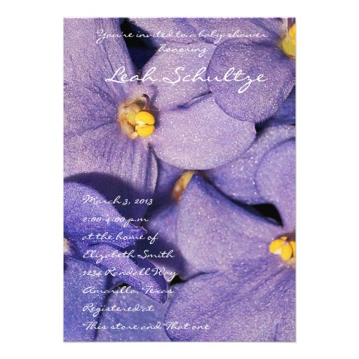 African Violets Baby Shower Invitation