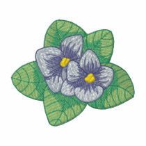 African Violets embroidered shirts