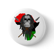 African Warrior Skull buttons
