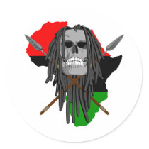 African Warrior Skull stickers
