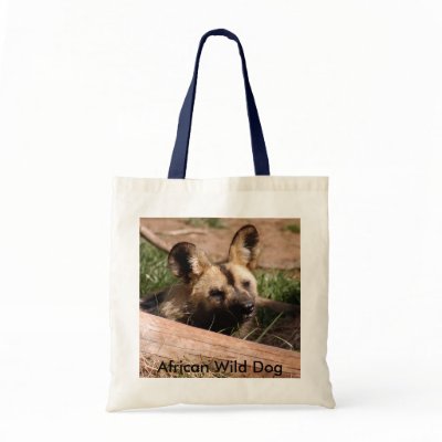 African Wild Dog-012, African Wild Dog Tote Bags by NatureByDesign