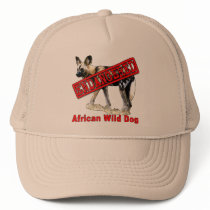 African Wild Dog Endangered Animal Products hats