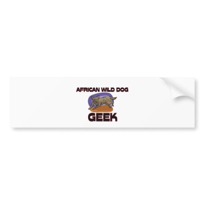 African Wild Dog Geek Bumper Sticker by AnimalShirts