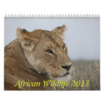 African wildlife calendar 2013