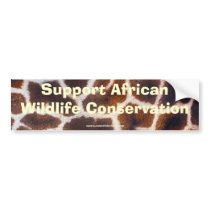 African Wildlife Giraffe Fur Photo Design Bumper Sticker