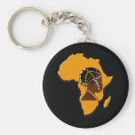 African Woman on the Continent Key Chains