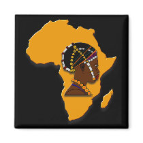 African Woman on the Continent magnets by AfricanPersonality African Woman on the Continent magnets