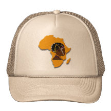African Woman on the Continent Mesh Hats