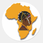 African Woman on the Continent Sticker