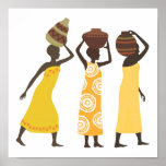 African Women carrying water posters