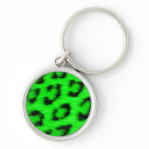 Africankoko Custom Green Leopard, Cheetah Skin Key Chain