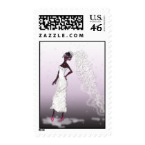 Afro American Save the Date Wedding Postage