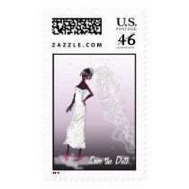 Afro American Save the Date Wedding Postage