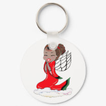 Afro Angel keychain by roxieprints Afro Angel keychain