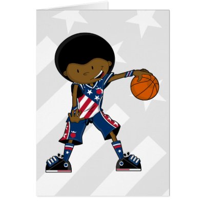 Afro Basketball Player Card by markmurphycreative