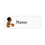 Afro Basketball Player Return Address Labels