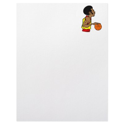 Afro Basketball Player Customized Letterhead by justsports