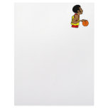 Afro Basketball Player Customized Letterhead
