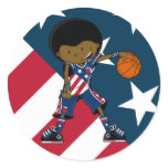 Afro Basketball Player Sticker