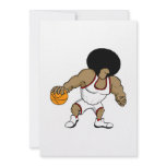 Afro basktball player custom invitations
