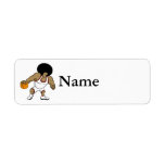 Afro basktball player custom return address labels