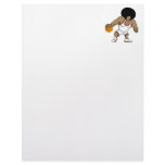 Afro basktball player custom letterhead