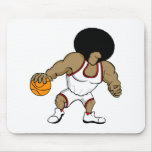 Afro basktball player mouse pad