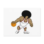 Afro basktball player post card